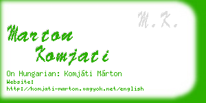 marton komjati business card
